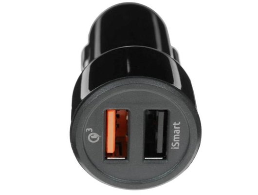 Зарядное устройство OLMIO АЗУ 30W USBx2 QC Smart IC black 038718